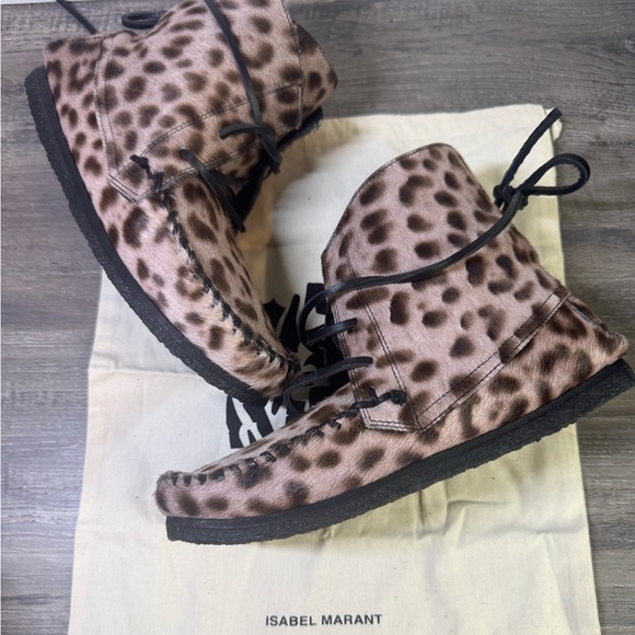 Isabel Marant Shoes - BNWOT Isabel Marant Etoile Flavie Leopard calf hair Moccasin Boots size 37/6.5
